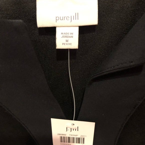 Pure Jill J. Jill Velour Top Black Size MP  NWT Cut Neck Line - Picture 3 of 5